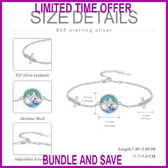 Sterling Silver Mustard Seed Cross Bracelet Christian Faith Jewelry - Picture 5 of 8